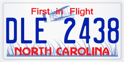 NC license plate DLE2438