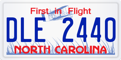 NC license plate DLE2440