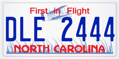 NC license plate DLE2444
