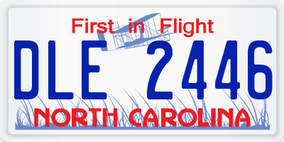 NC license plate DLE2446