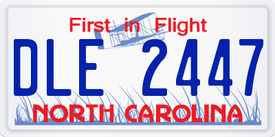 NC license plate DLE2447