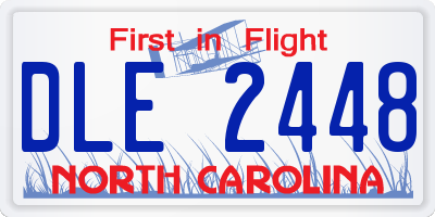 NC license plate DLE2448
