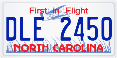 NC license plate DLE2450