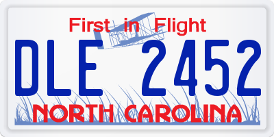 NC license plate DLE2452