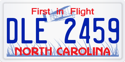 NC license plate DLE2459