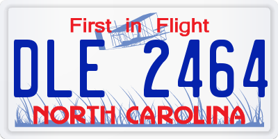 NC license plate DLE2464