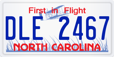 NC license plate DLE2467