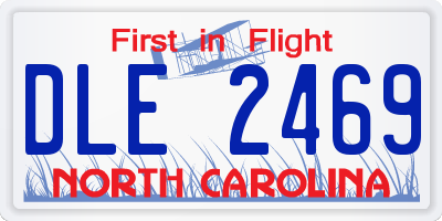 NC license plate DLE2469