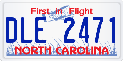 NC license plate DLE2471
