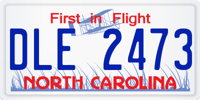 NC license plate DLE2473