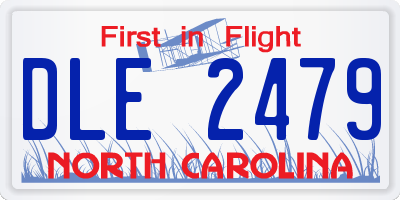 NC license plate DLE2479