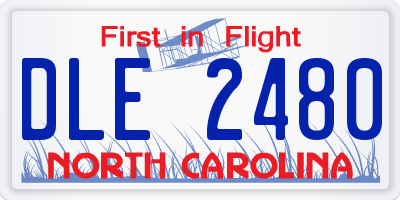 NC license plate DLE2480