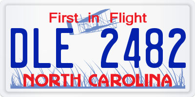 NC license plate DLE2482