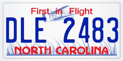NC license plate DLE2483