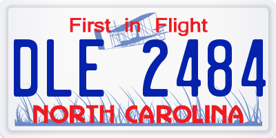 NC license plate DLE2484