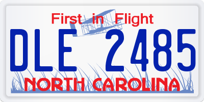 NC license plate DLE2485