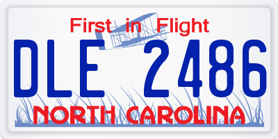 NC license plate DLE2486