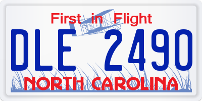 NC license plate DLE2490
