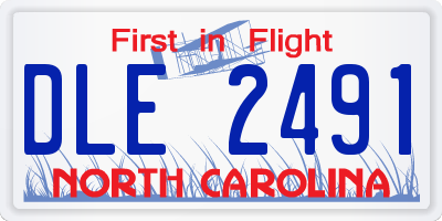 NC license plate DLE2491