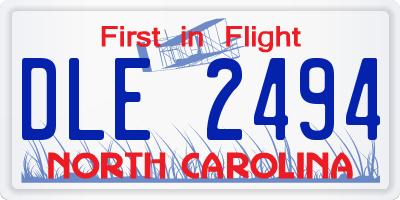 NC license plate DLE2494