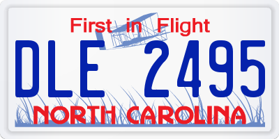NC license plate DLE2495
