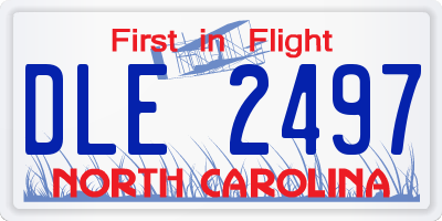 NC license plate DLE2497