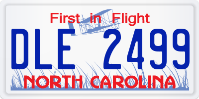 NC license plate DLE2499