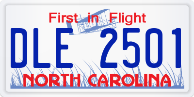 NC license plate DLE2501
