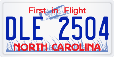 NC license plate DLE2504