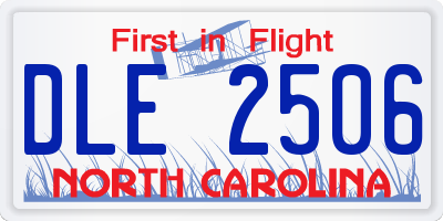 NC license plate DLE2506