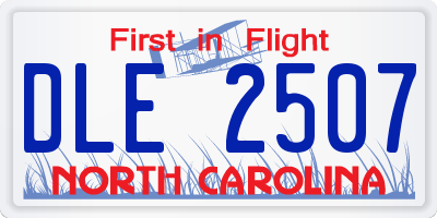 NC license plate DLE2507
