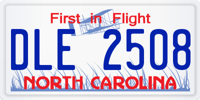 NC license plate DLE2508