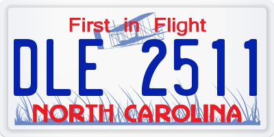 NC license plate DLE2511