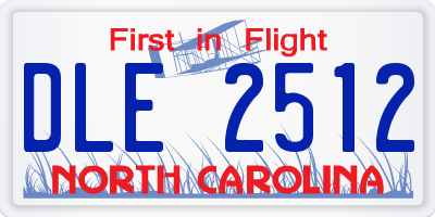 NC license plate DLE2512