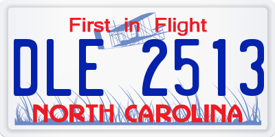NC license plate DLE2513