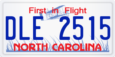 NC license plate DLE2515