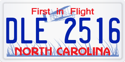 NC license plate DLE2516
