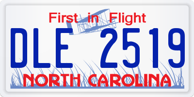 NC license plate DLE2519