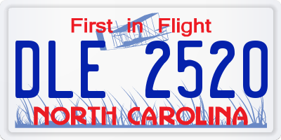 NC license plate DLE2520