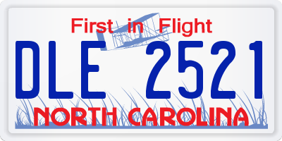 NC license plate DLE2521
