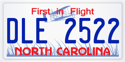 NC license plate DLE2522