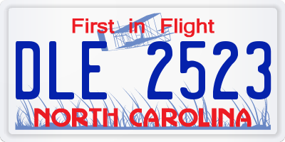 NC license plate DLE2523