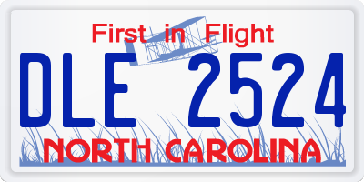 NC license plate DLE2524