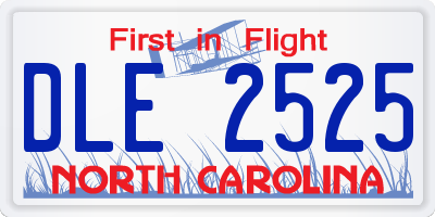 NC license plate DLE2525