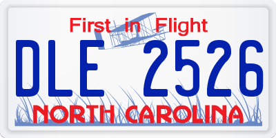 NC license plate DLE2526
