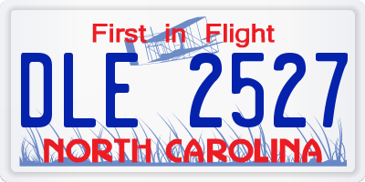 NC license plate DLE2527