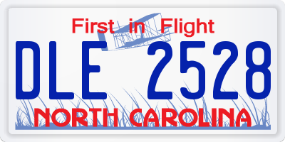 NC license plate DLE2528