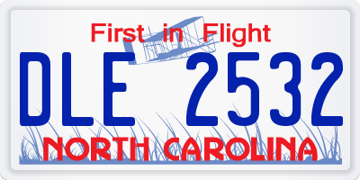 NC license plate DLE2532
