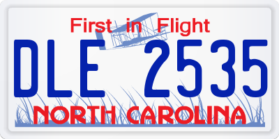 NC license plate DLE2535