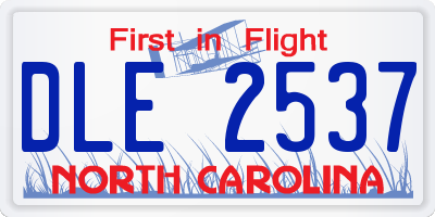 NC license plate DLE2537